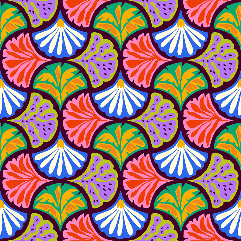 Bright Tropical Floral Pattern