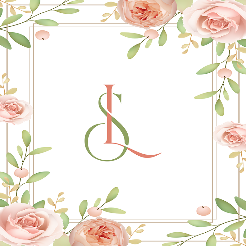 Floral Border with Center Monogram