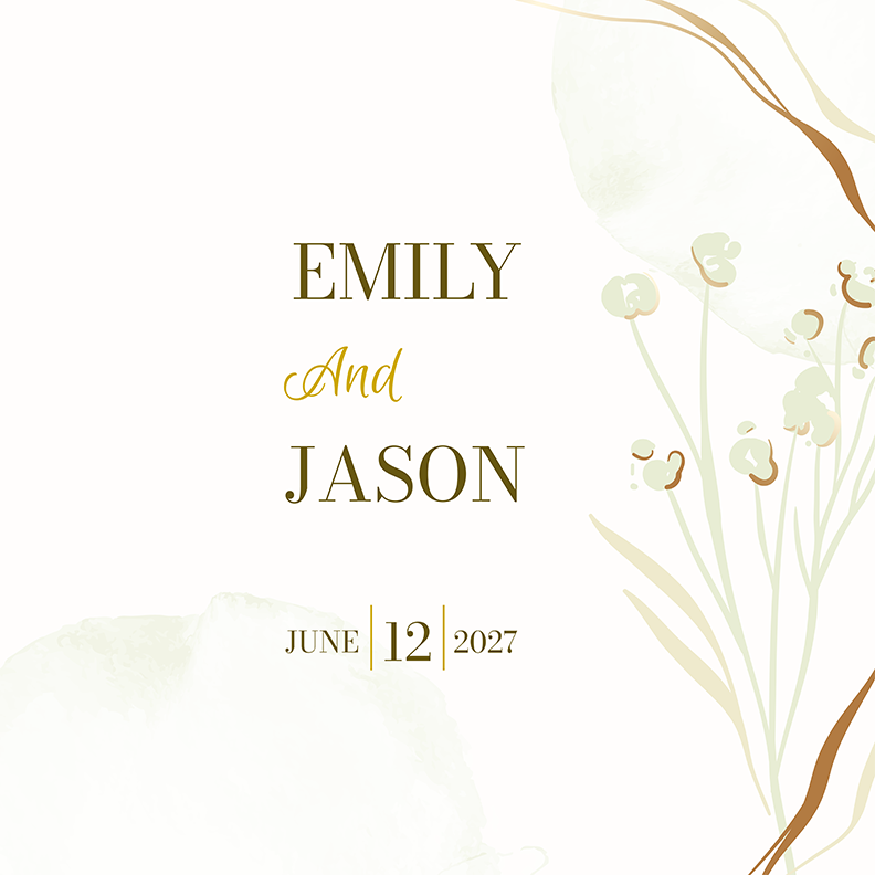 Names on Floral Watercolor Background