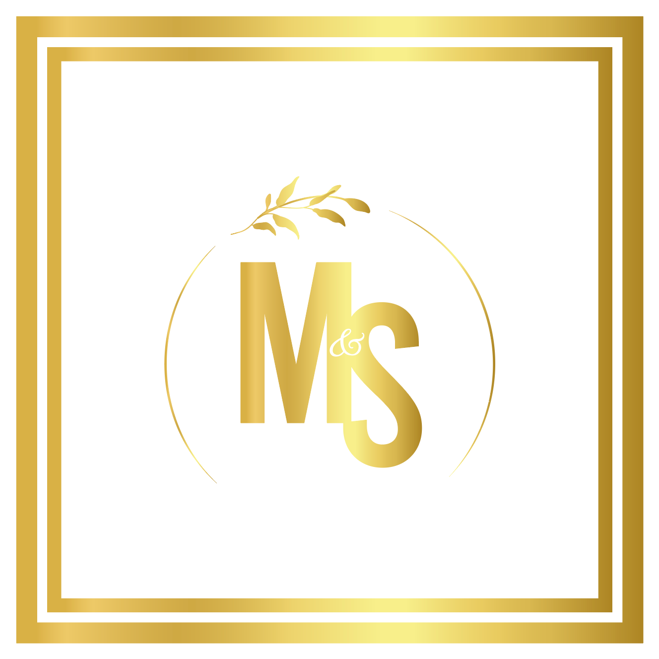 Gold Monogram with Gold Borders