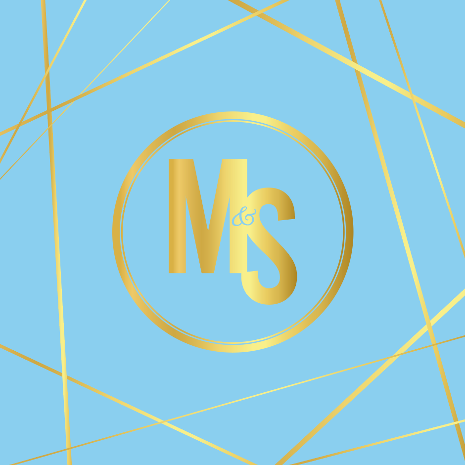 Gold Monogram with Lines