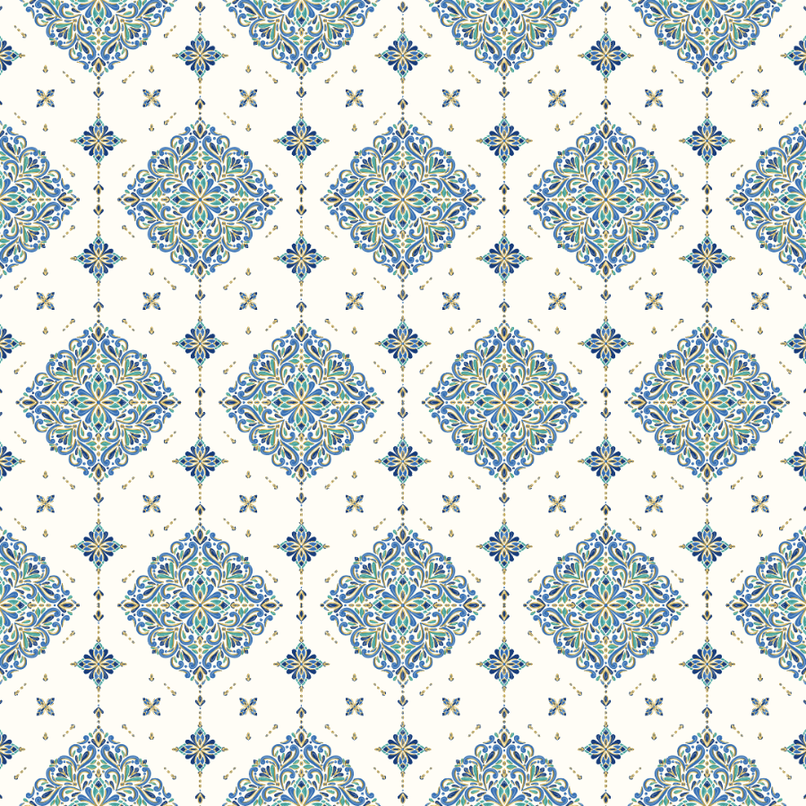 Blue and Gold Diamond Pattern