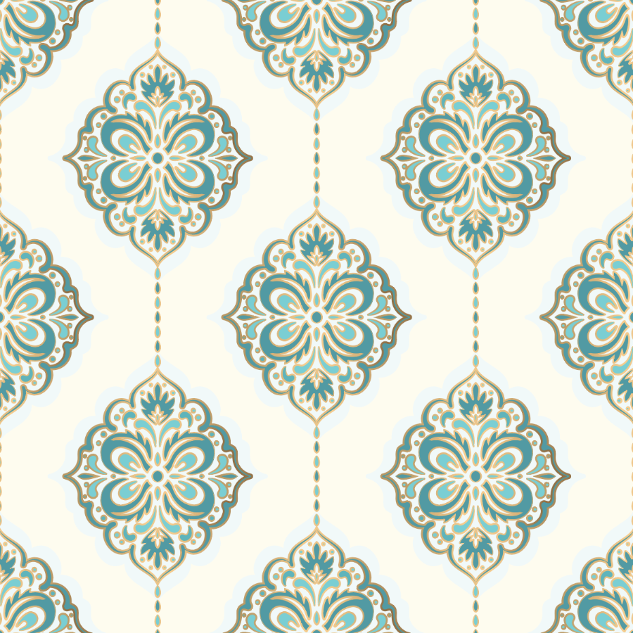 Turquoise Leaf Pattern