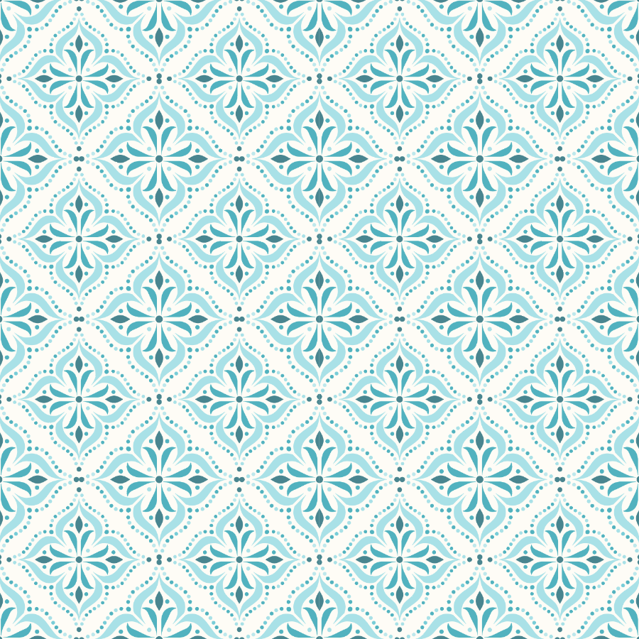 Blue Floral Star Pattern
