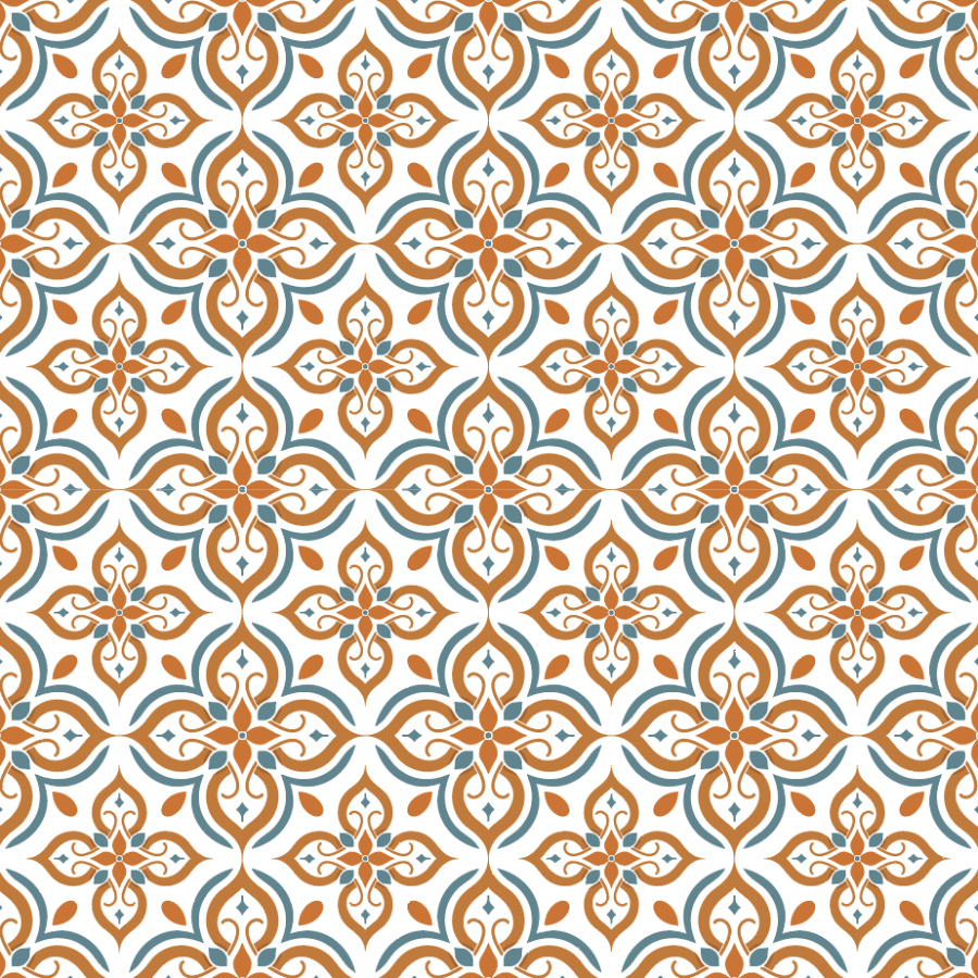 Orange and Blue Textile Pattern