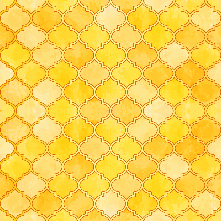 Yellow Orange Moroccan Quatrefoil