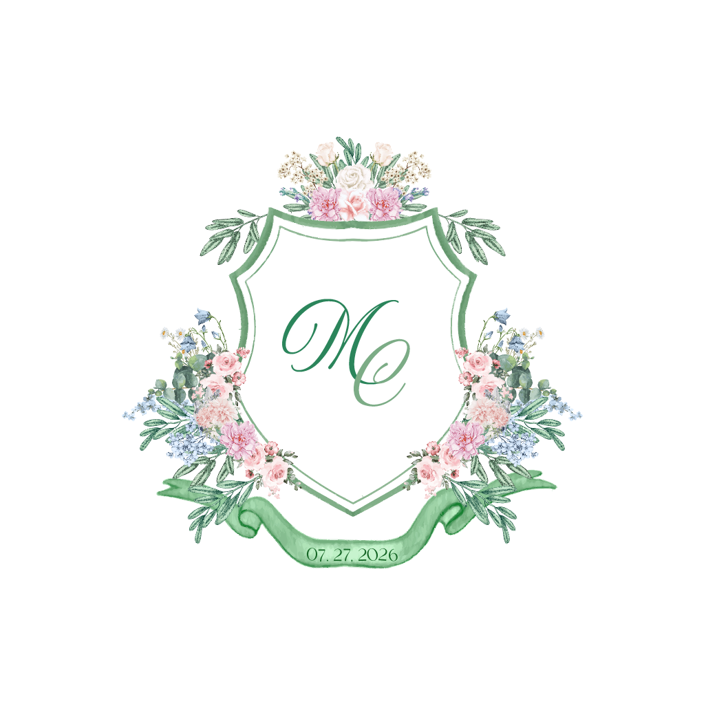 Floral Monogram Crest