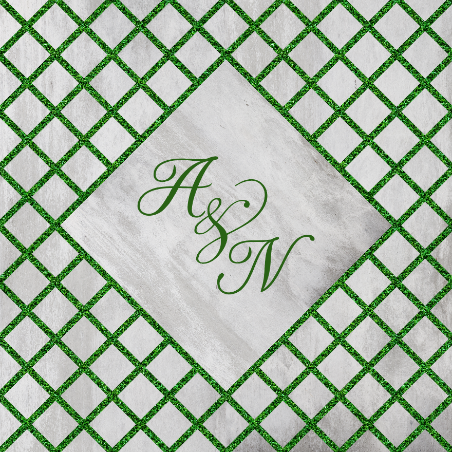 Concrete and Grass with Monogram