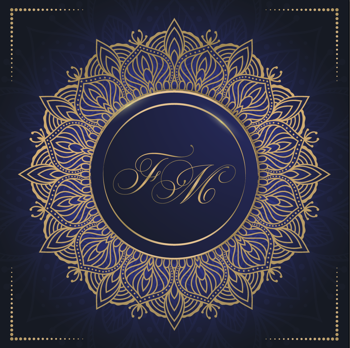 Mandala with Initials in Center