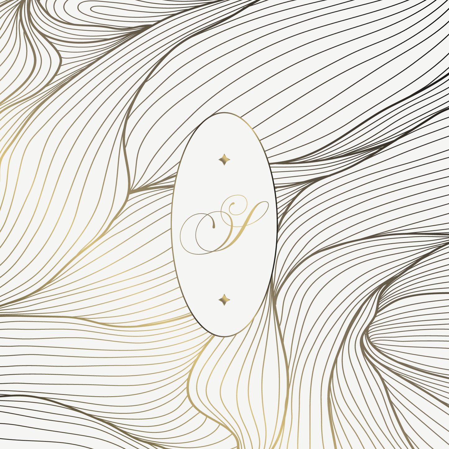 Gold Flowing Pattern with Monogram