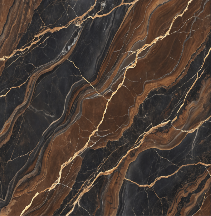 Brown and Black Marble with Gold Streaks