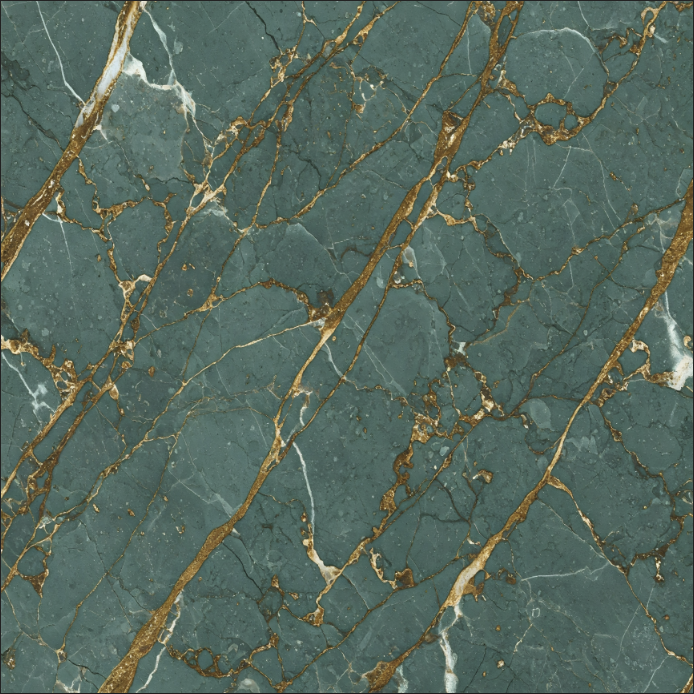 Teal Green Marble with Gold Streaks