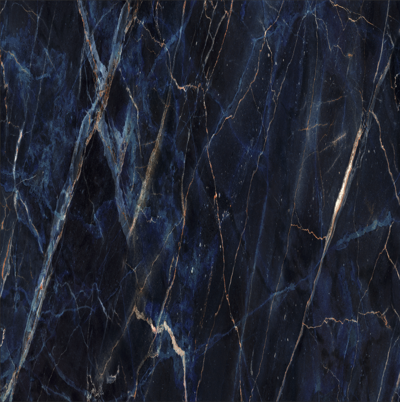 Dark Navy-Blue Marble with Gold Streaks