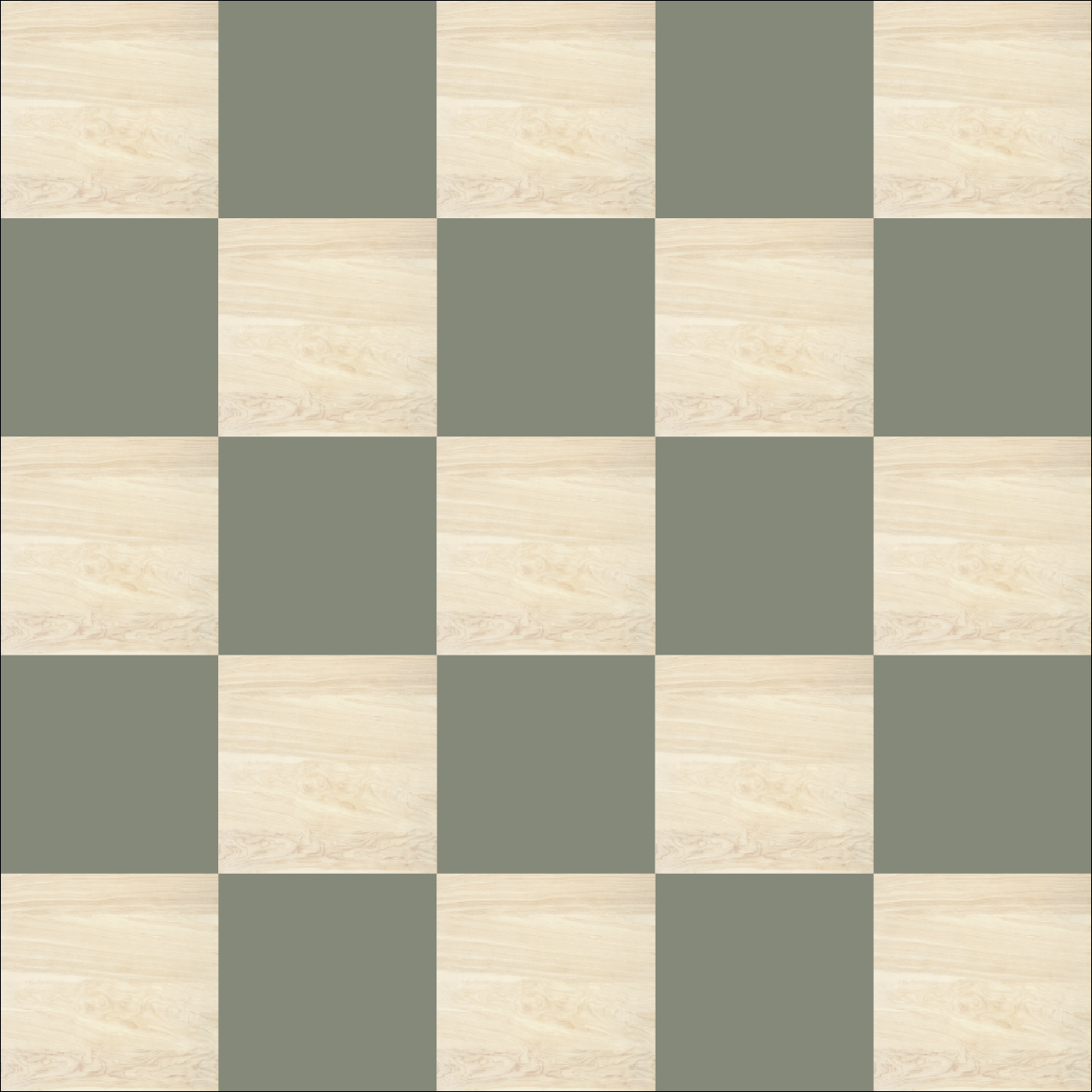 Light Wood and Sage Checkerboard
