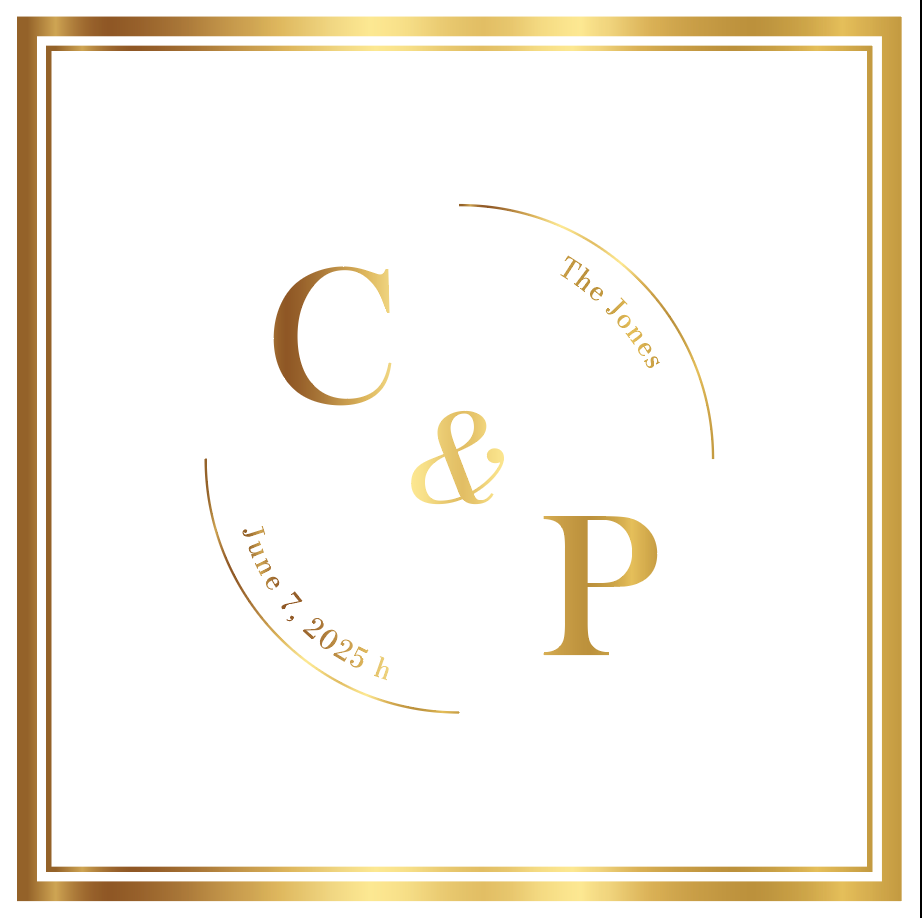 Gold Open Circle Monogram