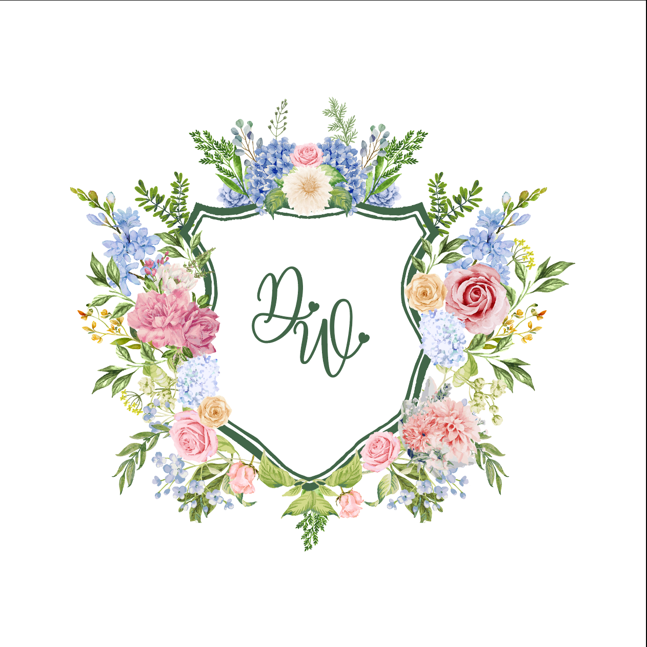 Floral Monogram Crest