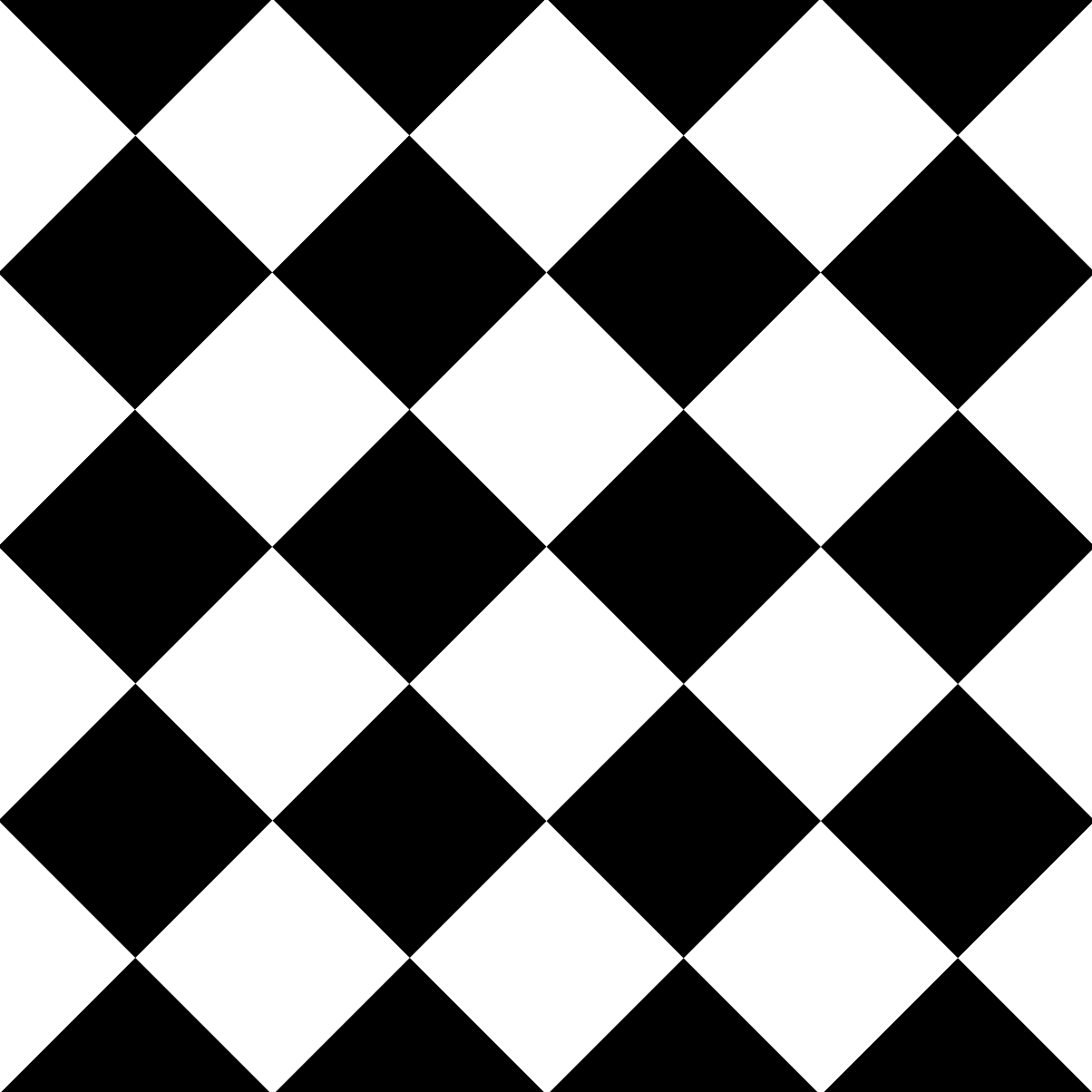 Black and White Diamond Checkerboard