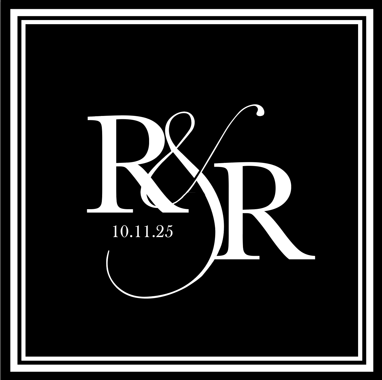 Initials on Black Background