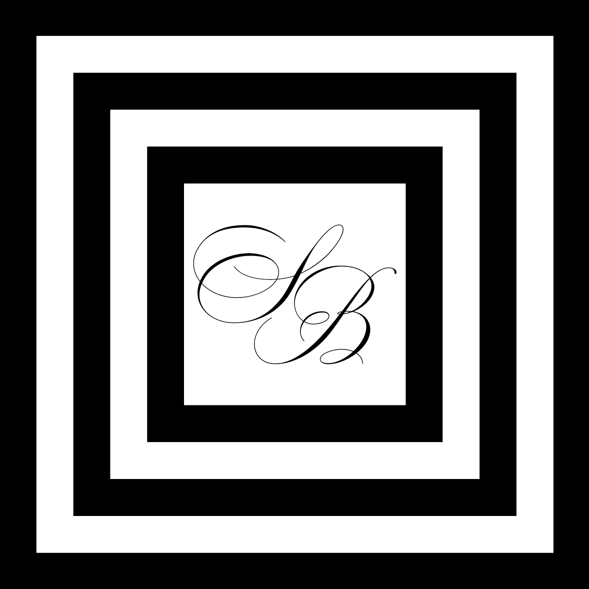 Black and White Square with Monogram