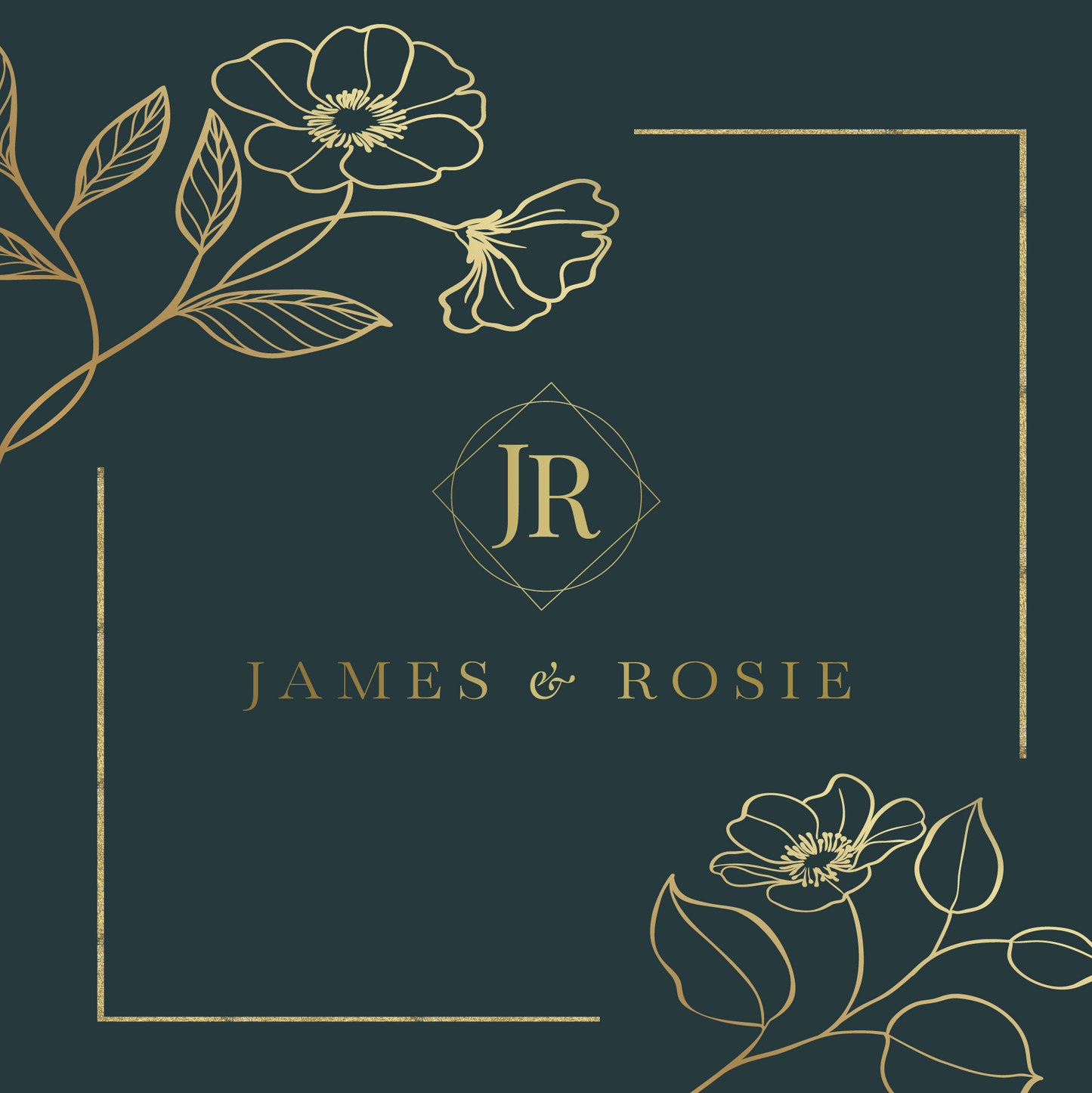 Floral Corners with Monogram