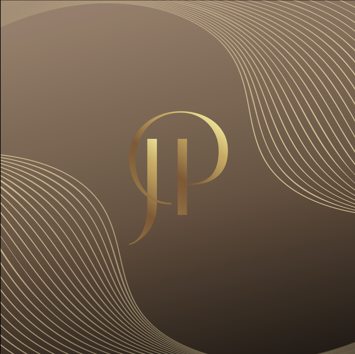 Wavy Gold Pattern with Monogram in Center