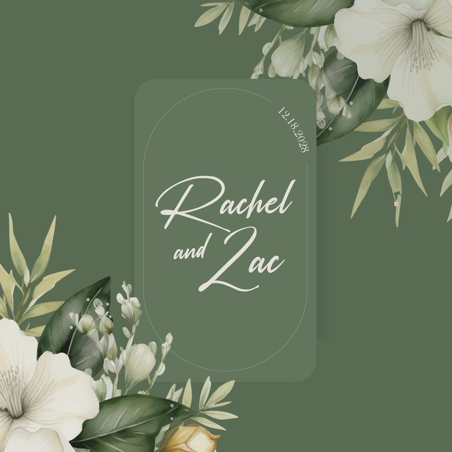 Floral Corners with Oval Center Monogram