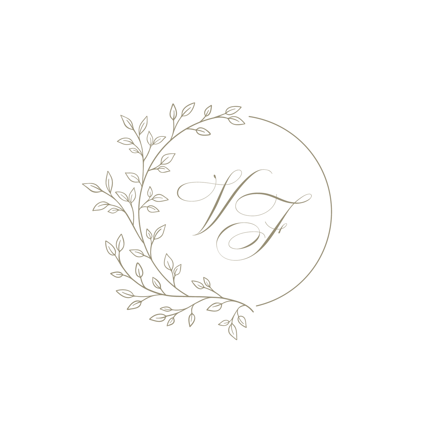 Tan Vine Circle Monogram