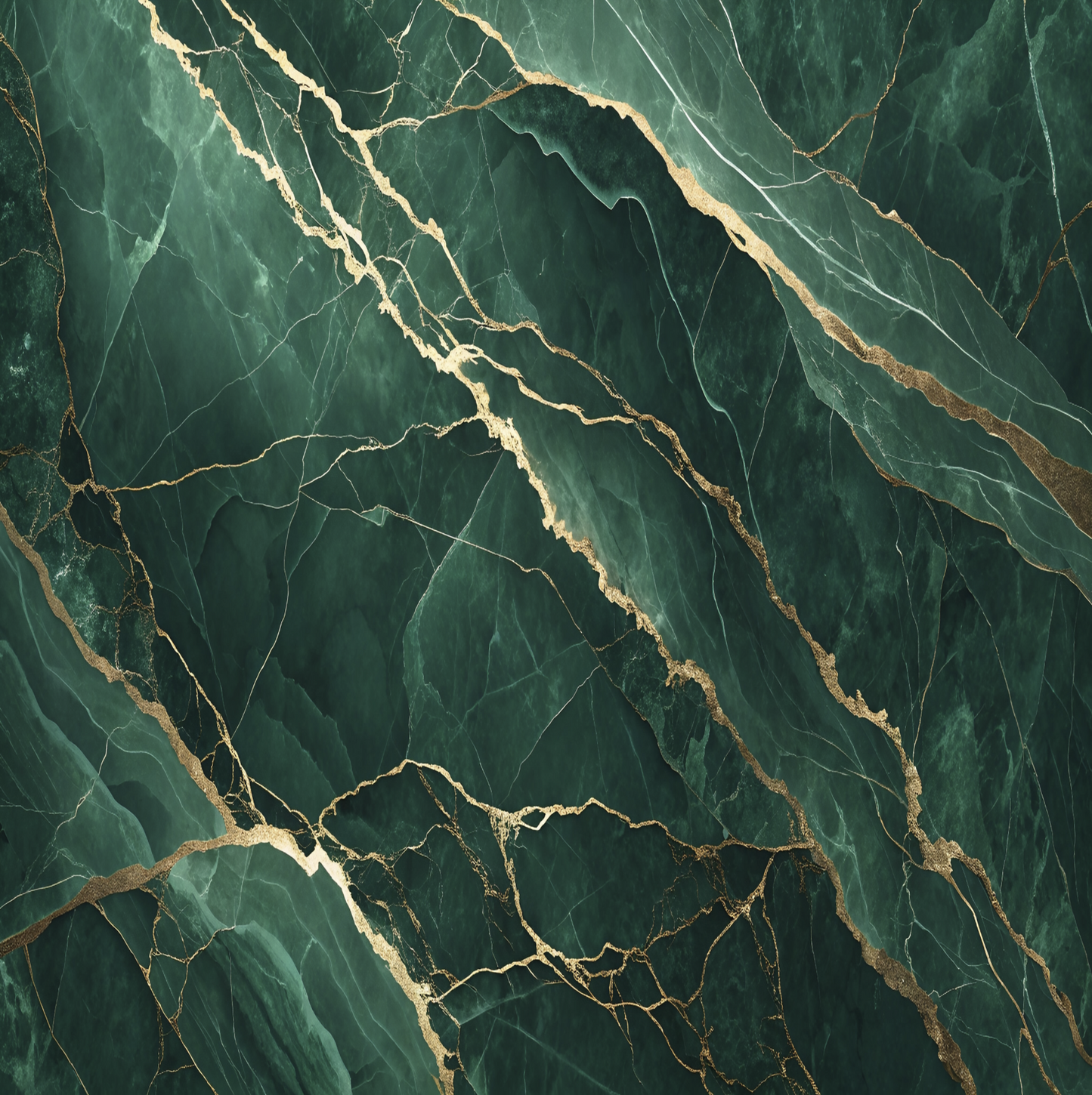 Dark Green Marble with Gold Streaks