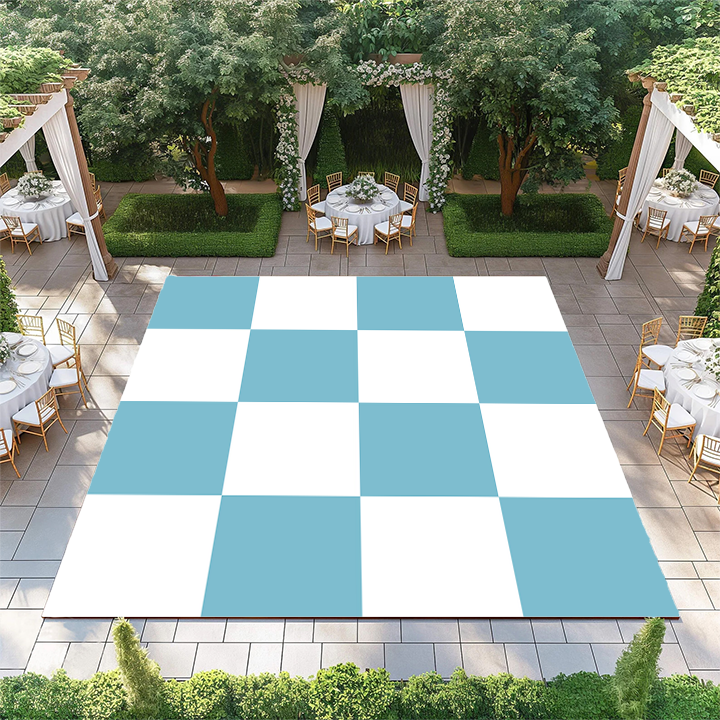 Baby Blue and White Checkerboard