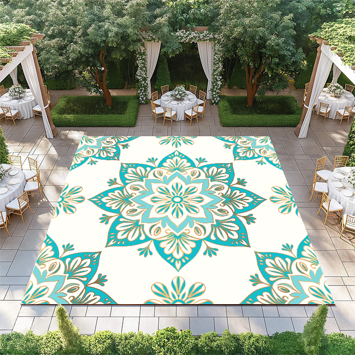 Gold and Teal Flower Bloom