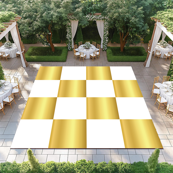 Gold and White Checkerboard
