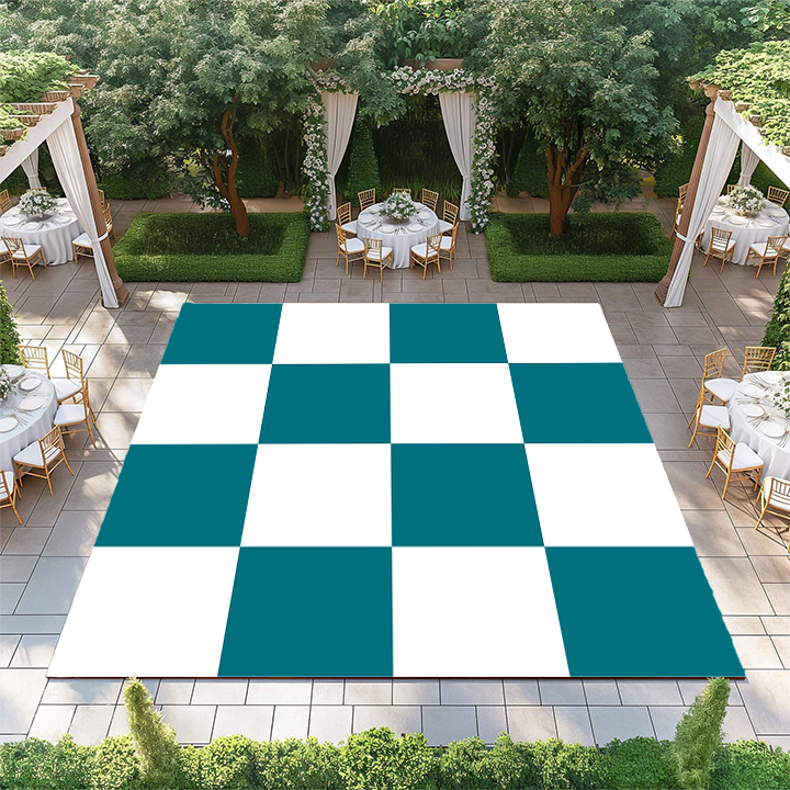 Green-Blue and White Checkerboard