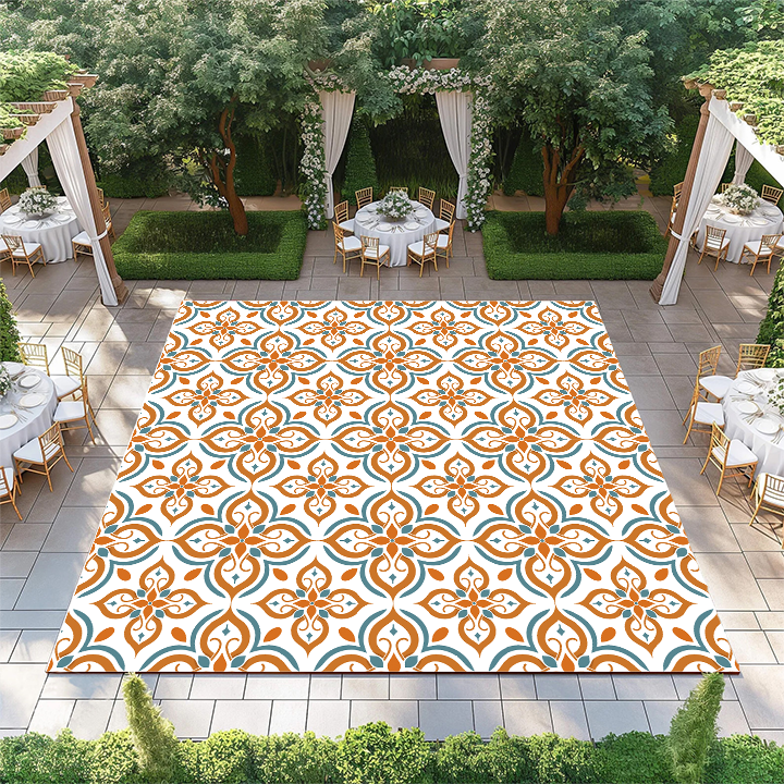 Orange and Blue Textile Pattern