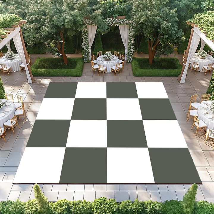 Siam Green and White Checkerboard