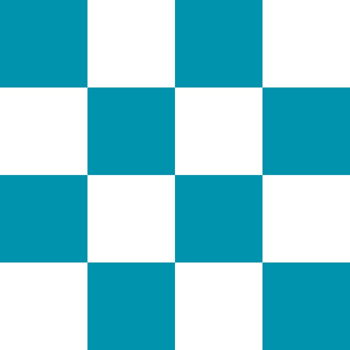 Teal and White Checkerboard