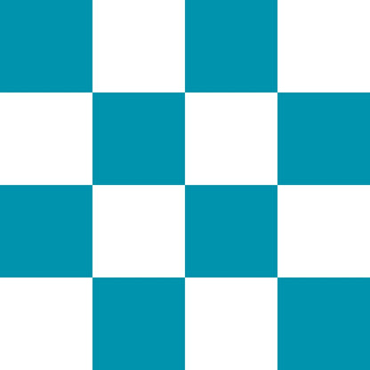 Teal and White Checkerboard