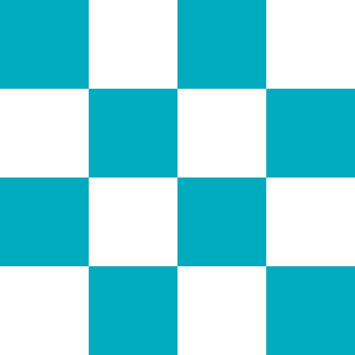 Pacific Blue and White Checkerboard