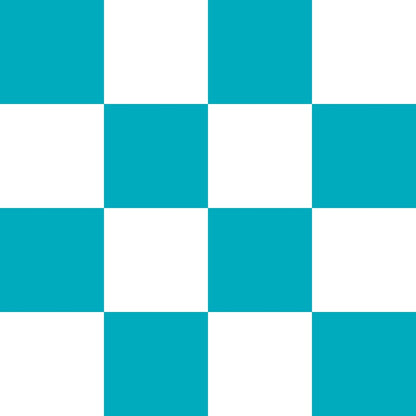 Pacific Blue and White Checkerboard