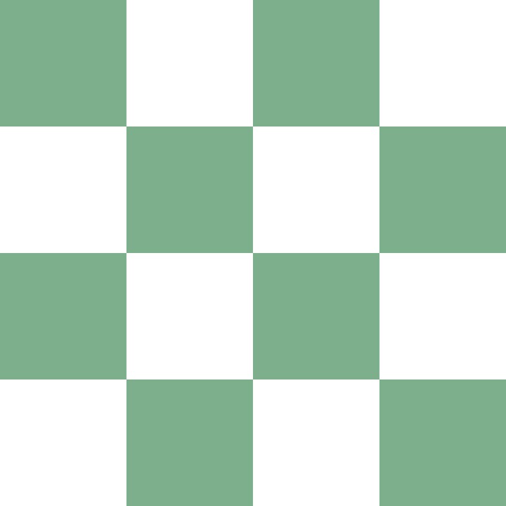 Bay Green and White Checkerboard