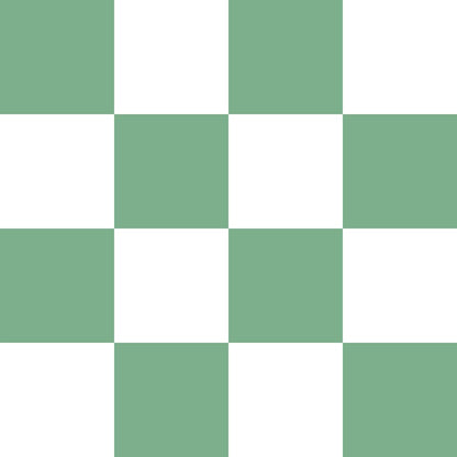 Bay Green and White Checkerboard