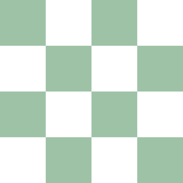 Leaf Green and White Checkerboard