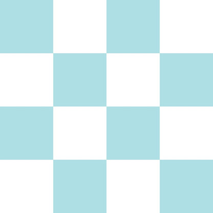 Aquamarine and White Checkerboard