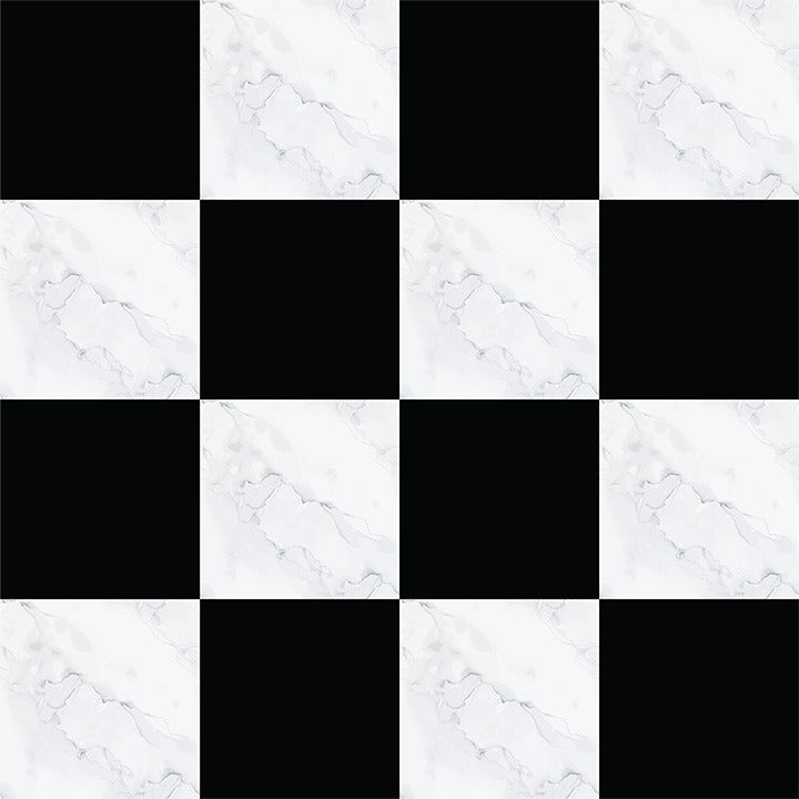 Black and Marble Checkerboard