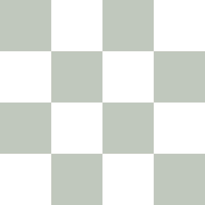 Cloud Green and White Checkerboard