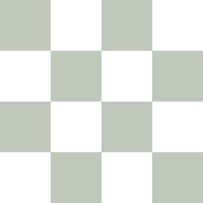 Cloud Green and White Checkerboard