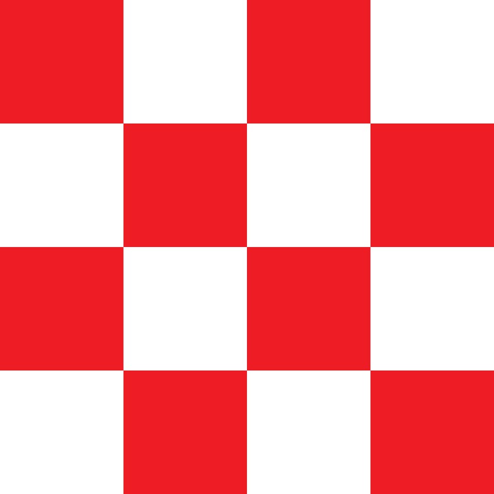 Bright Red and White Checkerboard