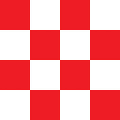Bright Red and White Checkerboard