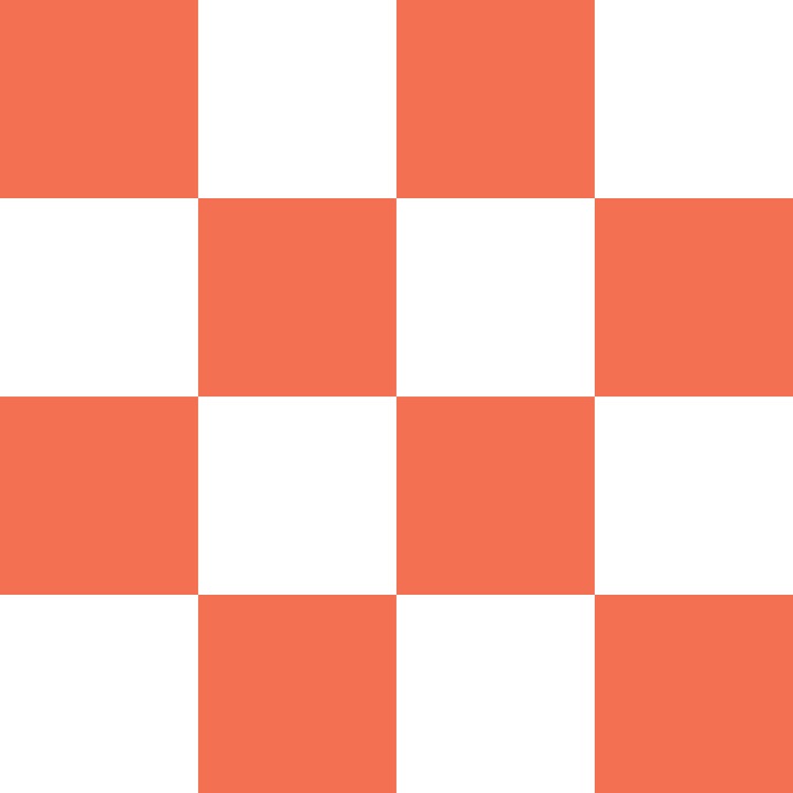Red-Orange and White Checkerboard