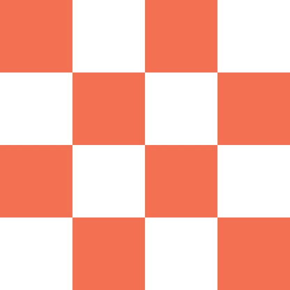 Red-Orange and White Checkerboard
