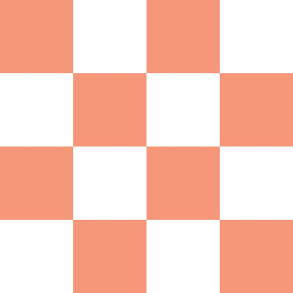 Tangerine and White Checkerboard